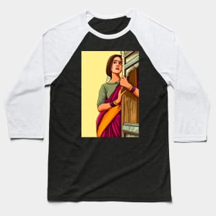 Elegant Indian Beauty in Saree - Indian woman - Desi Girl Baseball T-Shirt